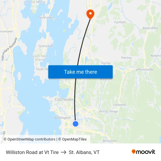 Williston Road at Vt Tire to St. Albans, VT map