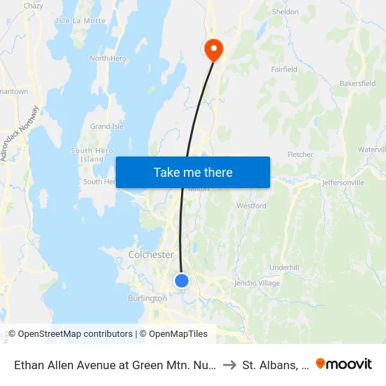 Ethan Allen Avenue at Green Mtn. Nursing to St. Albans, VT map