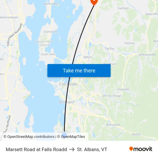 Marsett Road at Falls Roadd to St. Albans, VT map