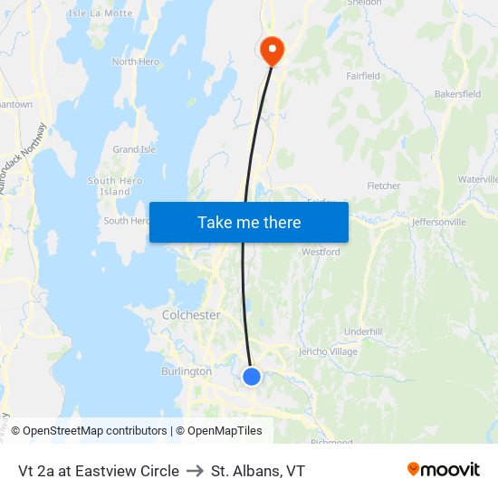 Vt 2a at Eastview Circle to St. Albans, VT map