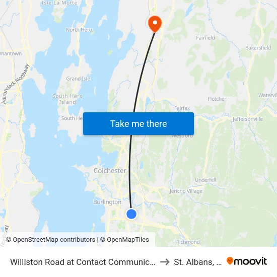 Williston Road at Contact Communication to St. Albans, VT map