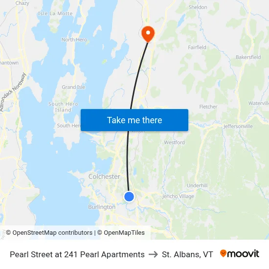 Pearl Street at 241 Pearl Apartments to St. Albans, VT map
