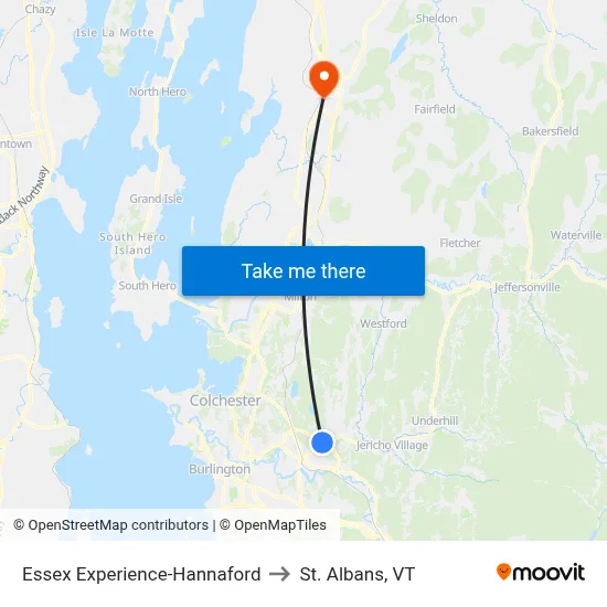 Essex Experience-Hannaford to St. Albans, VT map