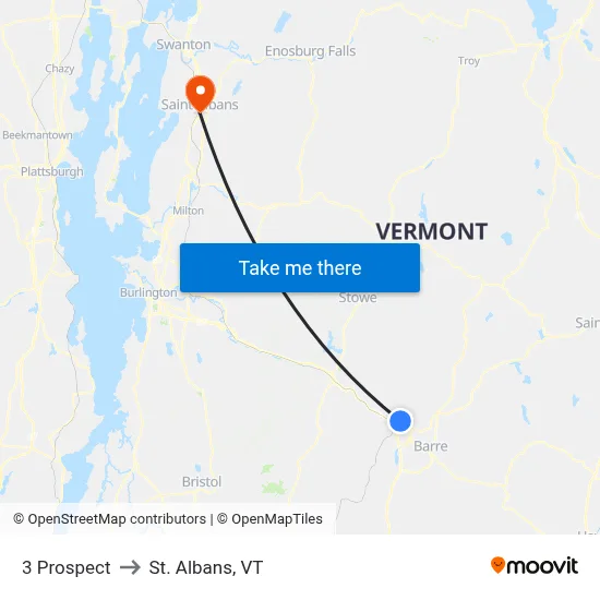 3 Prospect to St. Albans, VT map