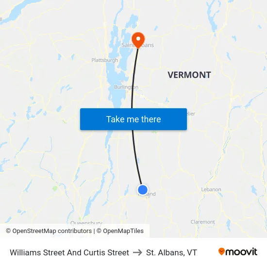 Williams Street And Curtis Street to St. Albans, VT map