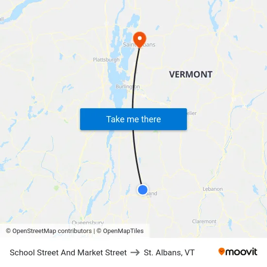 School Street And Market Street to St. Albans, VT map