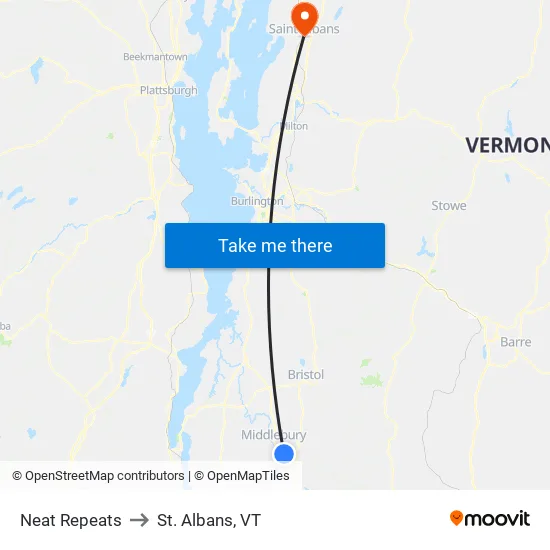 Neat Repeats to St. Albans, VT map