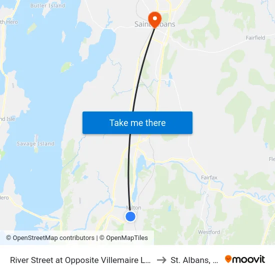 River Street at Opposite Villemaire Lane to St. Albans, VT map