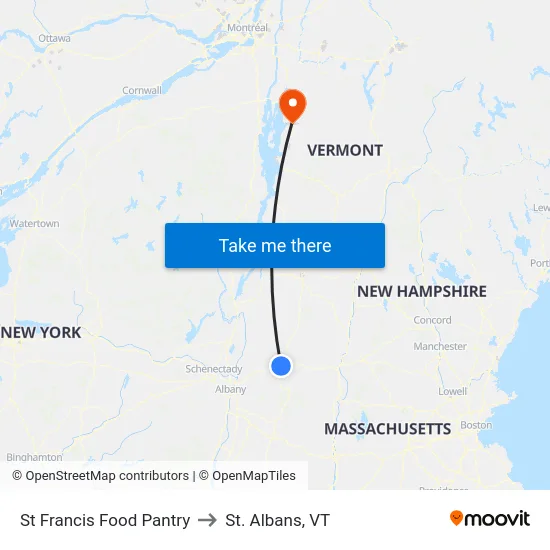 St Francis Food Pantry to St. Albans, VT map