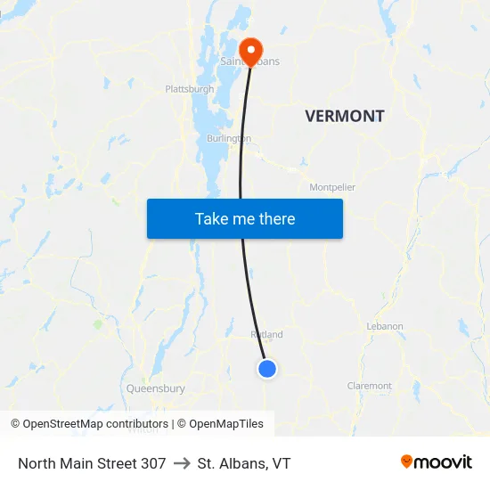 North Main Street 307 to St. Albans, VT map