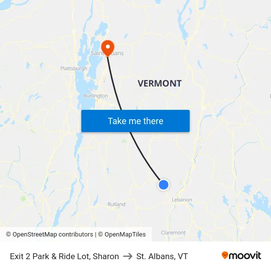 Exit 2 Park & Ride Lot, Sharon to St. Albans, VT map