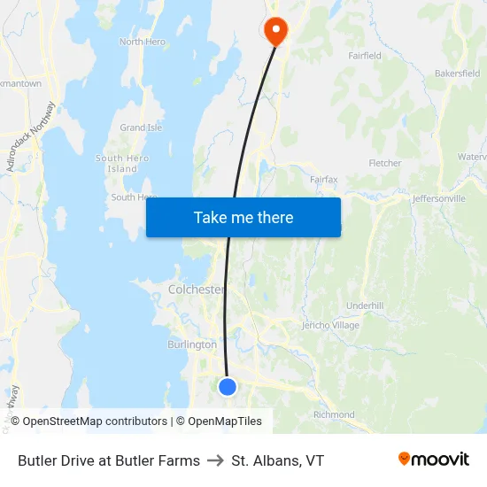 Butler Drive at Butler Farms to St. Albans, VT map