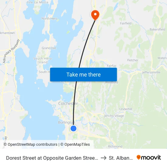 Dorest Street at Opposite Garden Street (Comcast) to St. Albans, VT map