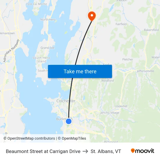 Beaumont Street at Carrigan Drive to St. Albans, VT map