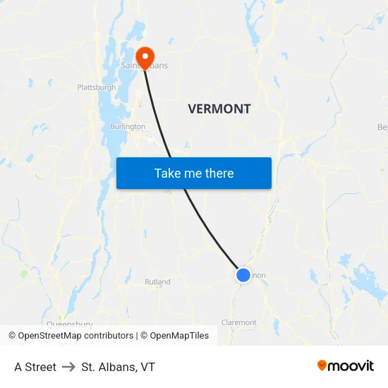 A Street to St. Albans, VT map