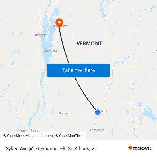 Sykes Ave @ Greyhound to St. Albans, VT map