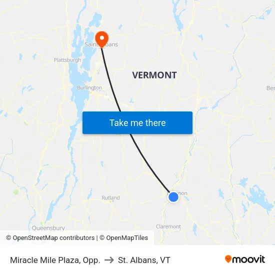Miracle Mile Plaza, Opp. to St. Albans, VT map