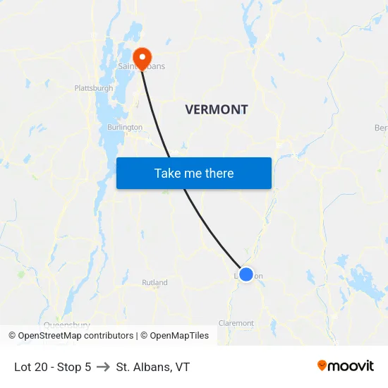 Lot 20 - Stop 5 to St. Albans, VT map