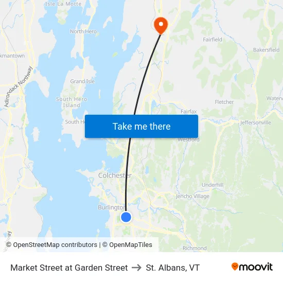 Market Street at Garden Street to St. Albans, VT map