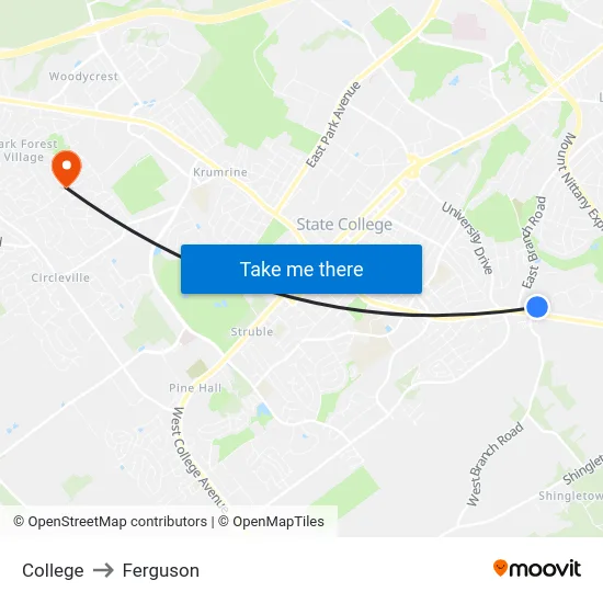 College to Ferguson map
