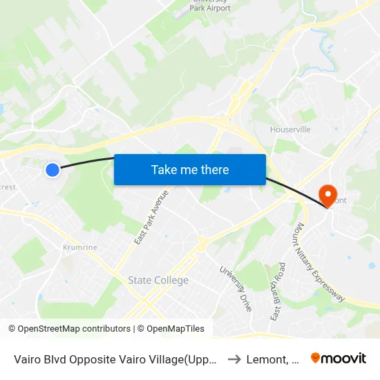 Vairo Blvd Opposite Vairo Village(Upper) to Lemont, PA map