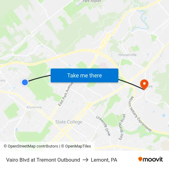 Vairo Blvd at Tremont Outbound to Lemont, PA map