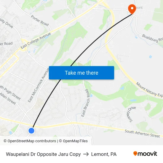 Waupelani Dr Opposite Jaru Copy to Lemont, PA map