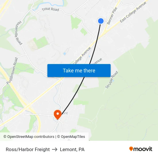 Ross/Harbor Freight to Lemont, PA map