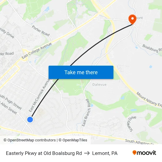 Easterly Pkwy at Old Boalsburg Rd to Lemont, PA map
