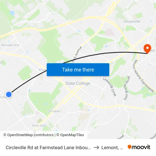 Circleville Rd at Farmstead Lane Inbound to Lemont, PA map