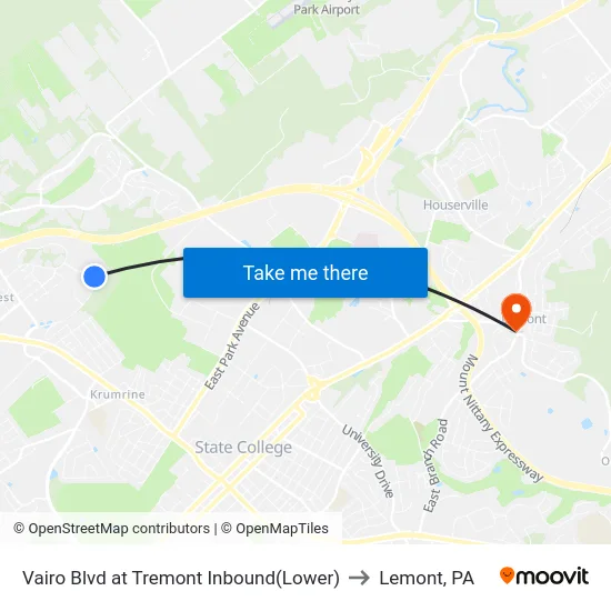 Vairo Blvd at Tremont Inbound(Lower) to Lemont, PA map