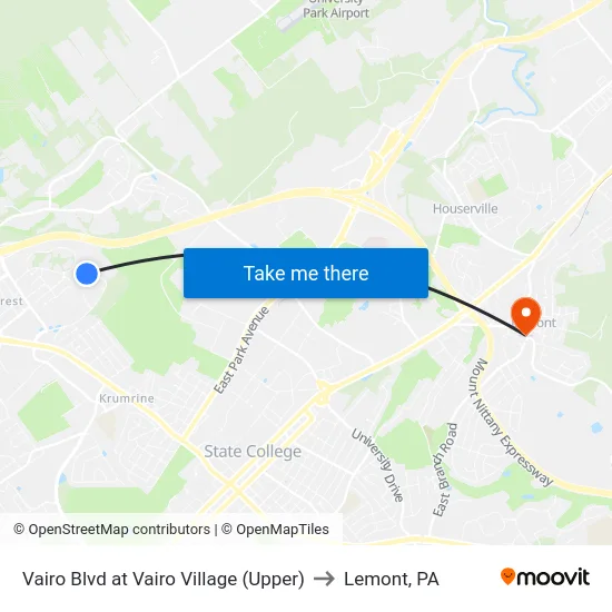 Vairo Blvd at Vairo Village (Upper) to Lemont, PA map