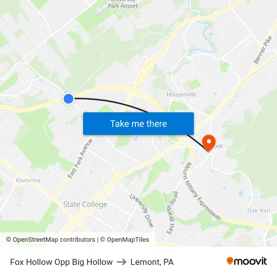 Fox Hollow Opp Big Hollow to Lemont, PA map
