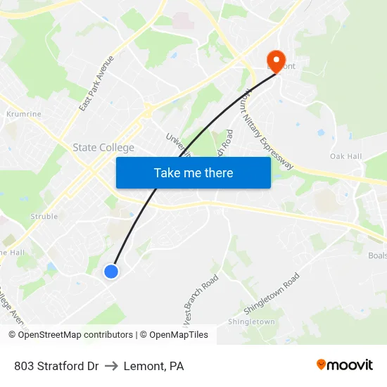803 Stratford Dr to Lemont, PA map
