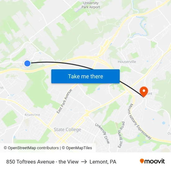 850 Toftrees Avenue - the View to Lemont, PA map