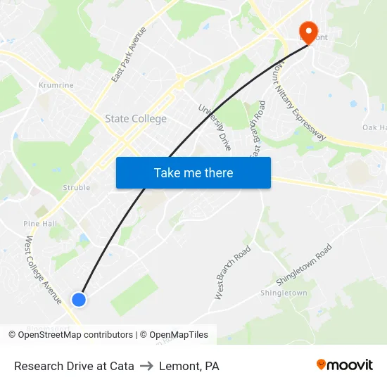 Research Drive at Cata to Lemont, PA map