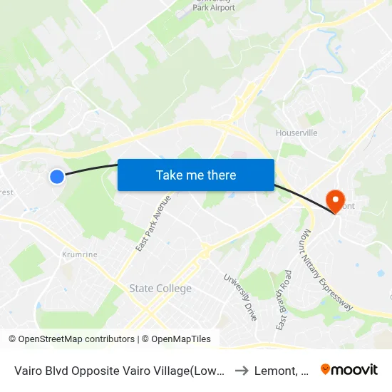 Vairo Blvd Opposite Vairo Village(Lower) to Lemont, PA map
