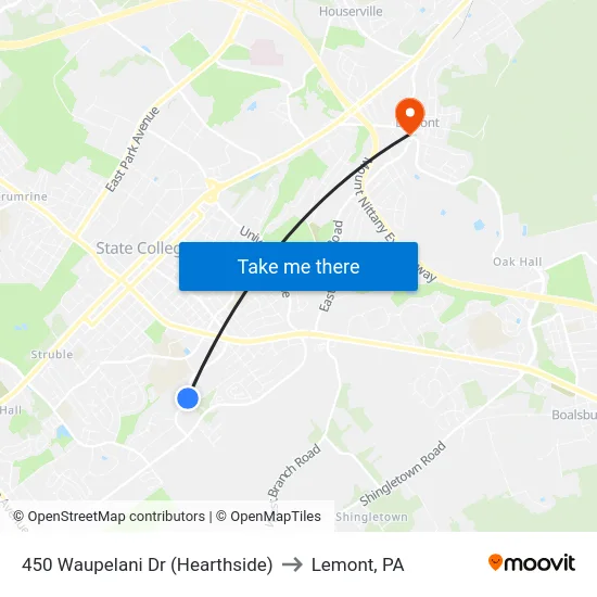 450 Waupelani Dr (Hearthside) to Lemont, PA map