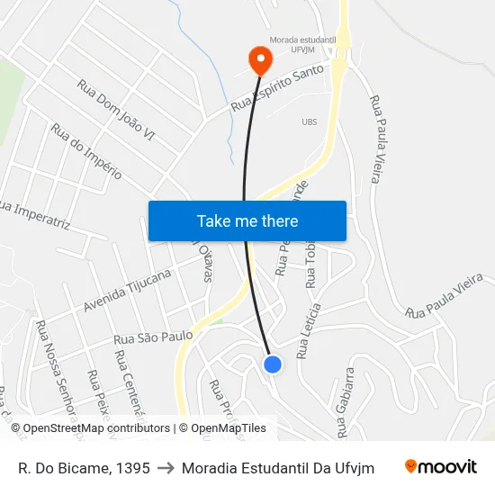 R. Do Bicame, 1395 to Moradia Estudantil Da Ufvjm map