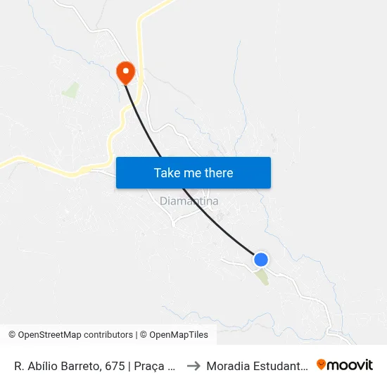 R. Abílio Barreto, 675 | Praça Dos Garimpeiros to Moradia Estudantil Da Ufvjm map