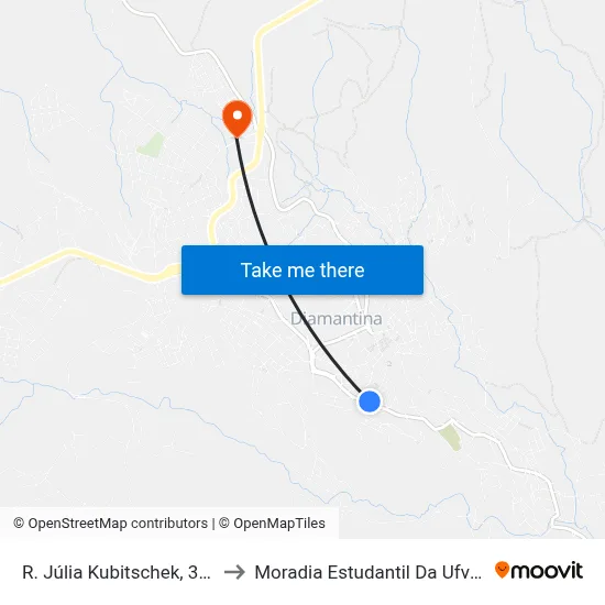 R. Júlia Kubitschek, 360 to Moradia Estudantil Da Ufvjm map