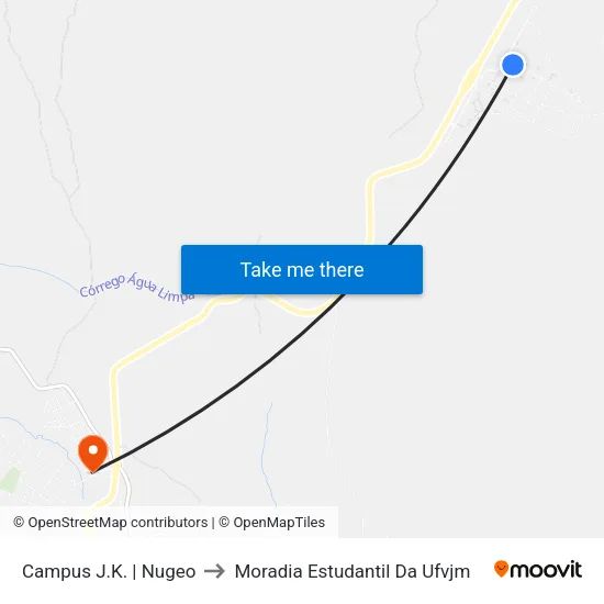 Campus J.K. | Nugeo to Moradia Estudantil Da Ufvjm map