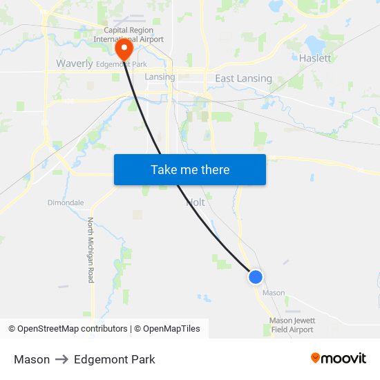Mason to Edgemont Park map