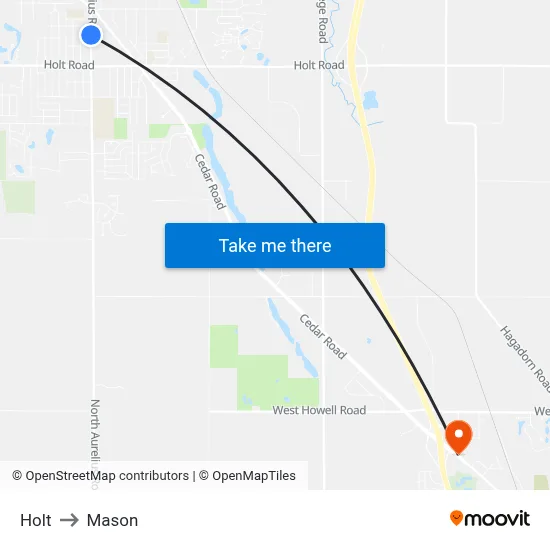 Holt to Mason map
