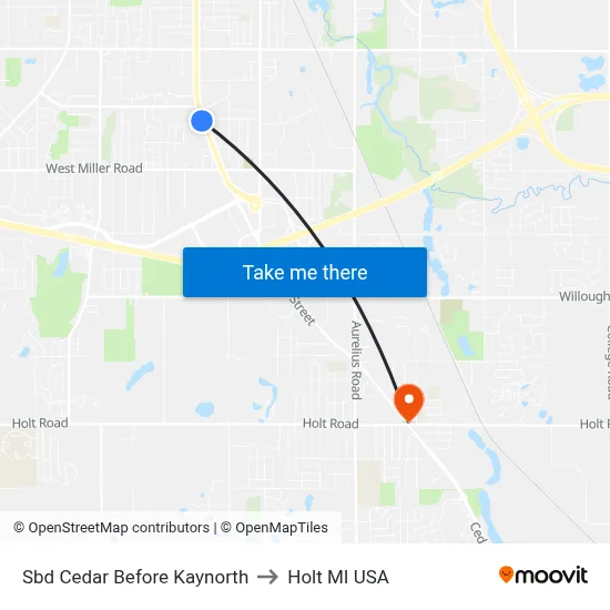 Sbd Cedar Before Kaynorth to Holt MI USA map