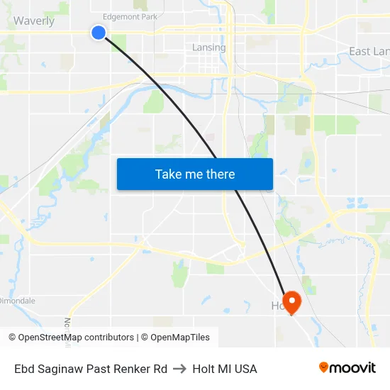 Ebd Saginaw Past Renker Rd to Holt MI USA map