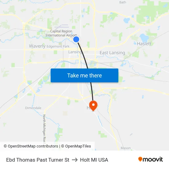 Ebd Thomas Past Turner St to Holt MI USA map