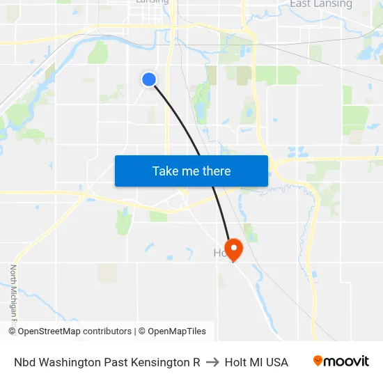 Nbd Washington Past Kensington R to Holt MI USA map