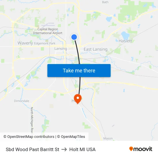 Sbd Wood Past Barritt St to Holt MI USA map