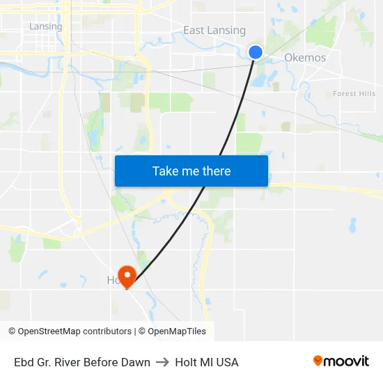Ebd Gr. River Before Dawn to Holt MI USA map